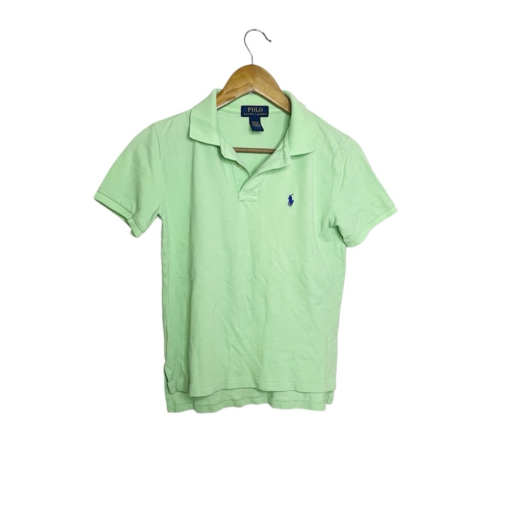 Polo Ralph Lauren Light Green Short Sleeve Shirt Boys M 10 12 School Uniform